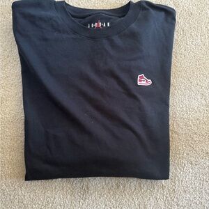 Jordan Black Short Sleeve Tee with Red & White Shoe Patch